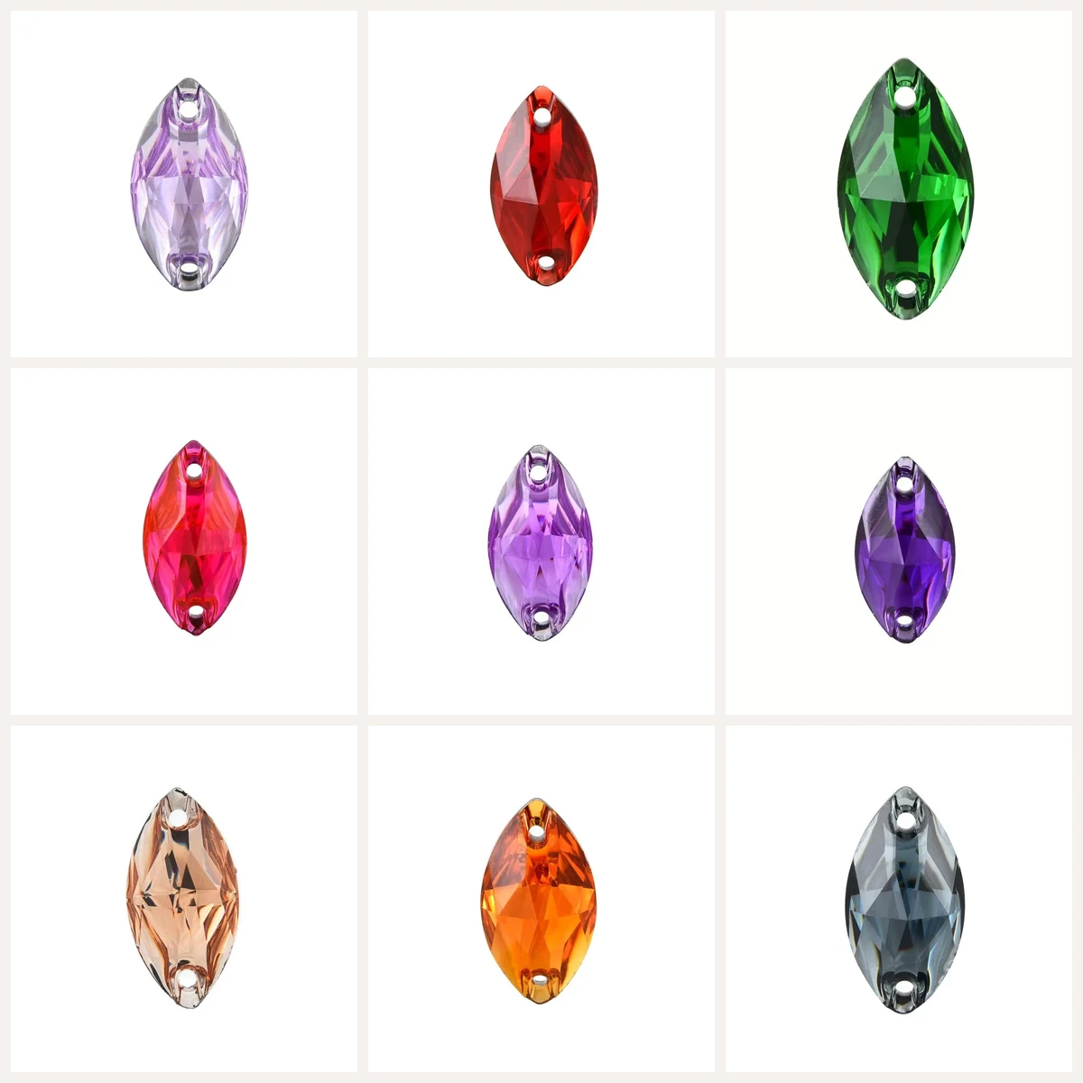 Marquise Resin Sew-on Rhinestones